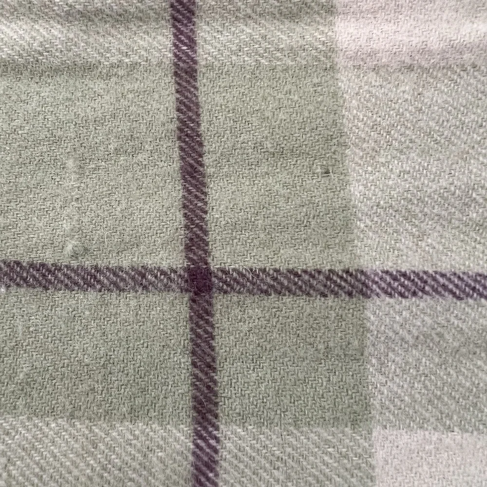 VTG‎ FRANGI Scarf 100% LAMBSWOOL MADE IN SCOTLAND Green Plaid W/Fringe 11.5